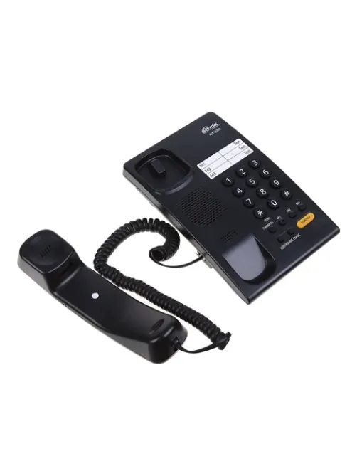 Телефон RITMIX RT-330 black, быстрый набор 3 номеров, мелодия удержания, черный, 15118350