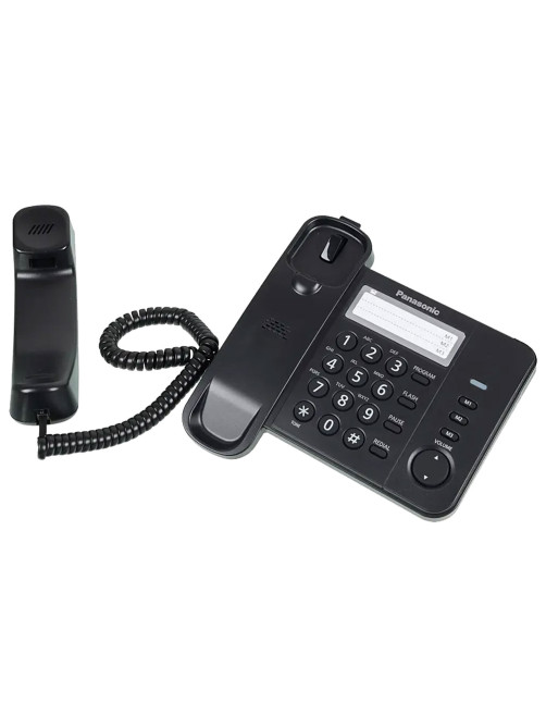 Телефон PANASONIC KX-TS2352RUB, черный, память 3 номера, повторный набор, тональный / импульсный режим, индикатор вызова