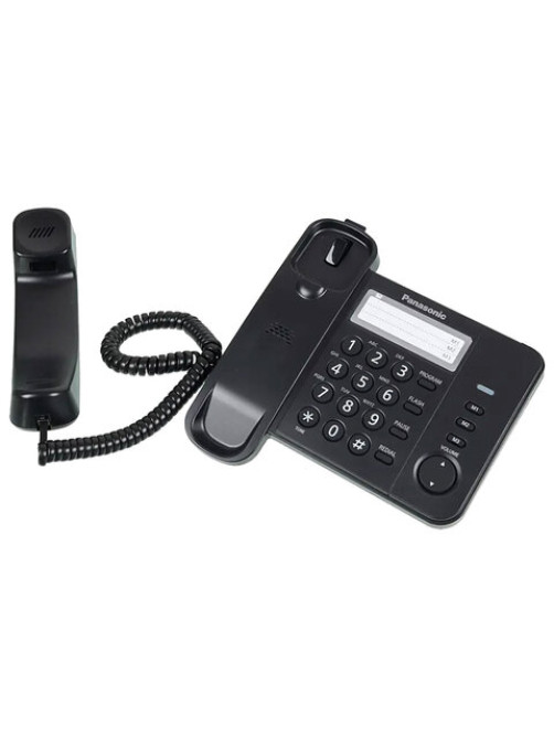 Телефон PANASONIC KX-TS2352RUB, черный, память 3 номера, повторный набор, тональный / импульсный режим, индикатор вызова