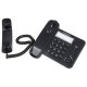 Телефон PANASONIC KX-TS2352RUB, черный, память 3 номера, повторный набор, тональный / импульсный режим, индикатор вызова