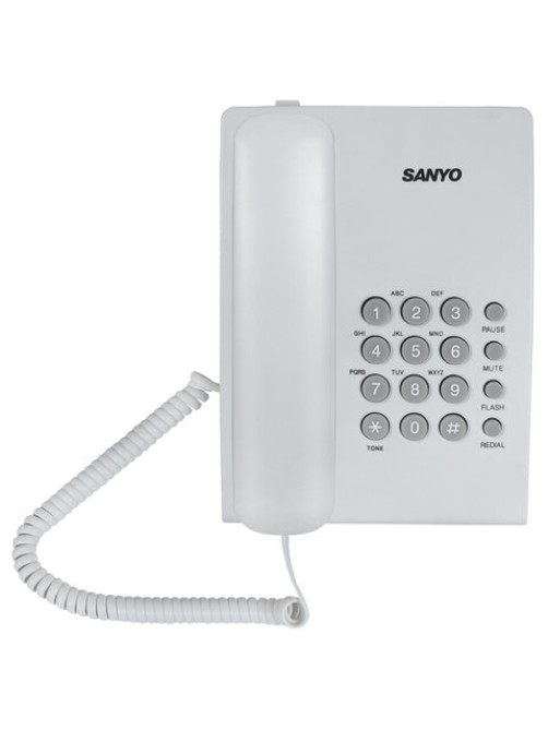 Телефон проводной SANYO RA-S204W, тональный / импульсный режим, повтор, белый