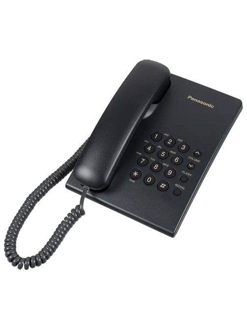 Телефон PANASONIC KX-TS2350RUB, черный, повторный набор, тональный/импульсный режим