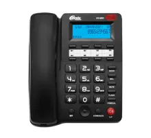 Телефон RITMIX RT-550 black, АОН, спикерфон, память 100 номеров, тональный / импульсный режим, черный, 80001483