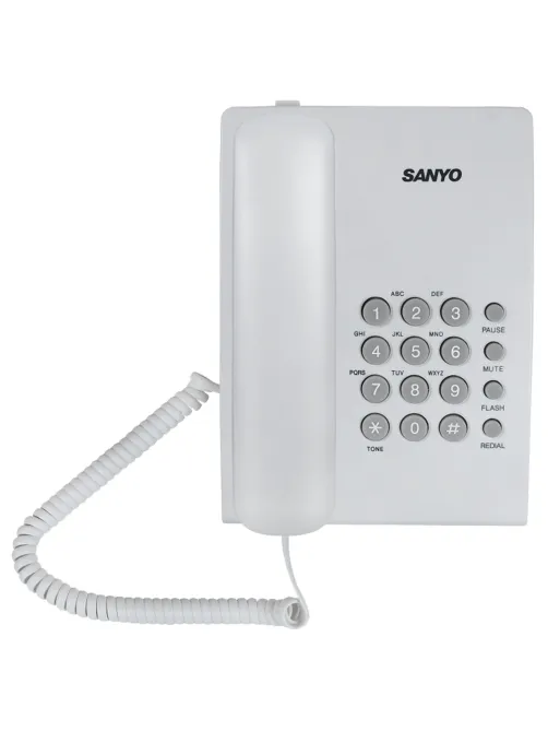 Телефон проводной SANYO RA-S204W, тональный / импульсный режим, повтор, белый