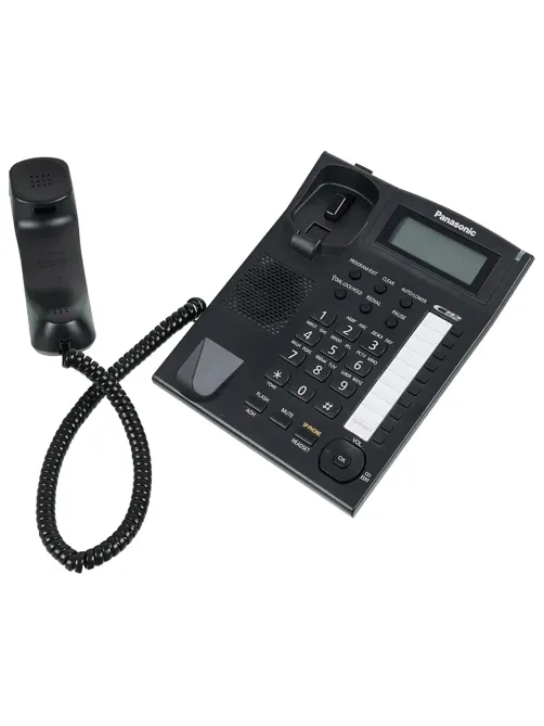 Телефон PANASONIC KX-TS2388RUB, АОН, спикерфон, память 50 номеров в справочнике, тональный/импульсный режим, чёрный