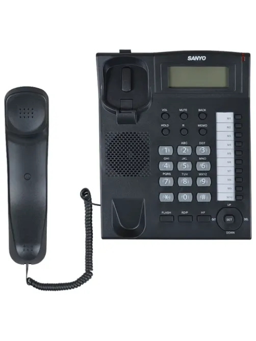 Телефон SANYO RA-S517B, спикерфон, память 30 номеров, тональный / импульсный режим, черный