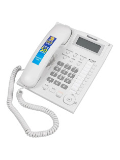 Телефон PANASONIC KX-TS2388RUW, АОН, спикерфон, память 50 номеров в справочнике, тональный/импульсный режим, белый