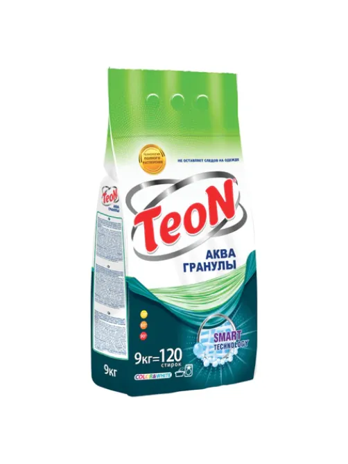 Стиральный порошок для всех типов стирки 9 кг TEON Color&White, бесфосфатный, 650