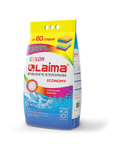 Стиральный порошок автомат 6 кг LAIMA PROFESSIONAL Color, для всех типов тканей, 605570