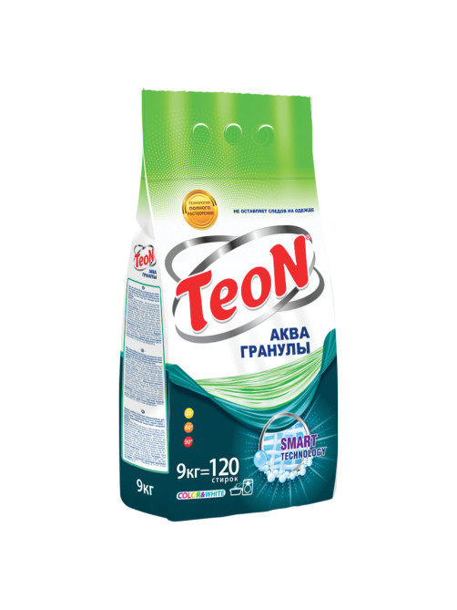 Стиральный порошок для всех типов стирки 9 кг TEON Color&White, бесфосфатный, 650