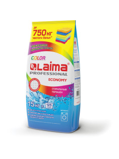 Стиральный порошок автомат 15 кг LAIMA PROFESSIONAL Color, для всех типов тканей, 605572