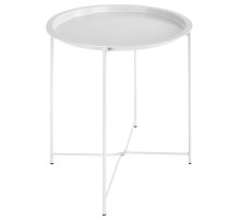 Столик-поднос BOOMHOUSE (БУМХАУС) CT-003 кофейный (ширина 47, высота 51 см), металл, белый, 641939