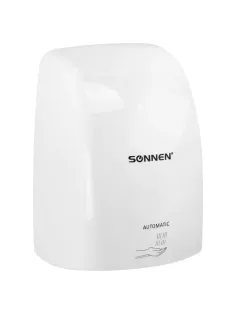 Сушилка ВЫСОКОСКОРОСТНАЯ для рук SONNEN HD-FL-2009, 1200 Вт, пластиковый корпус, белая, 607959