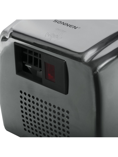 Сушилка для рук SONNEN HD-230S, 2100 Вт, нержавеющая сталь, антивандальная, хром, 604195