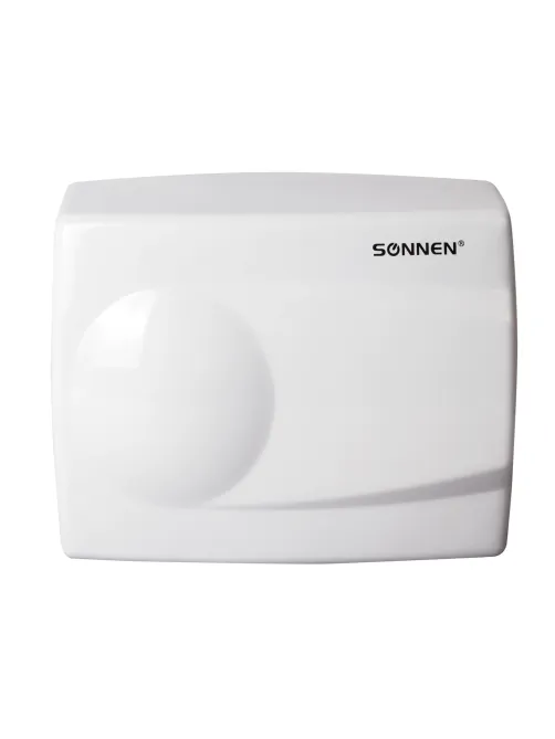Сушилка для рук SONNEN HD-298, 1500 Вт, металлический корпус, антивандальная, белая, 604193