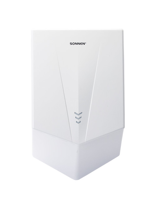 Сушилка для рук ВЫСОКОСКОРОСТНАЯ SONNEN K2022B, 1300 Вт, 150 м/с, IPX1, 72 дБ, белая, пластиковый корпус, 607192