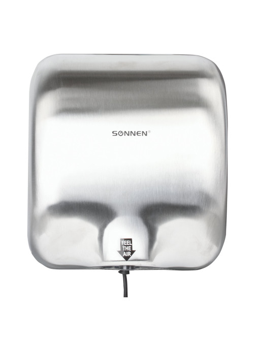 Сушилка для рук SONNEN HD-999, 1800 Вт, нержавеющая сталь, антивандальная, хром, 604746