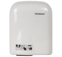 Сушилка для рук SONNEN HD-165, 1650 Вт, пластиковый корпус, белая, 604191