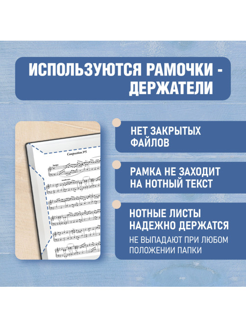 Папка-тетрадь для нот А4, 20 вкладышей на 40 страниц, на гребне, пластик, ЧЕРНАЯ, BRAUBERG, 404643