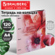 Тетрадь на кольцах БОЛЬШАЯ А4, 240х310 мм, 120 л., под кожу, BRAUBERG VISTA, 
