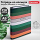 Тетрадь на кольцах А5 175х215 мм, 120 листов, твердый картон, клетка, BRAUBERG, 