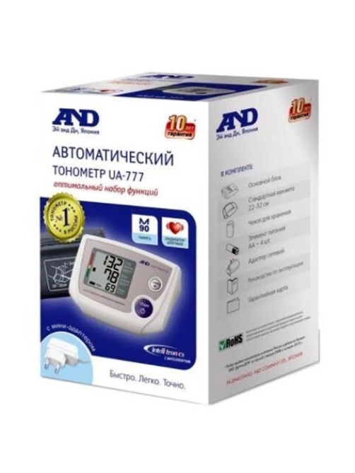 Тонометр (МЕД РегУд) AND UA-777AC, манжета 22-32 см, автоматический, на плечо, блок питания