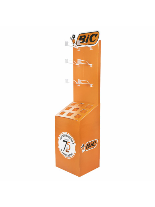 Стойка напольная для размещения товара BIC, 180х40х40 см, 9 отделений, 6 крючков, БЕЗ НАПОЛНЕНИЯ, 504158