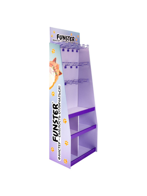 Стойка напольная для размещения товара FUNSTER, 180x60x40 см, 3 полки, 16 крючков, 507854