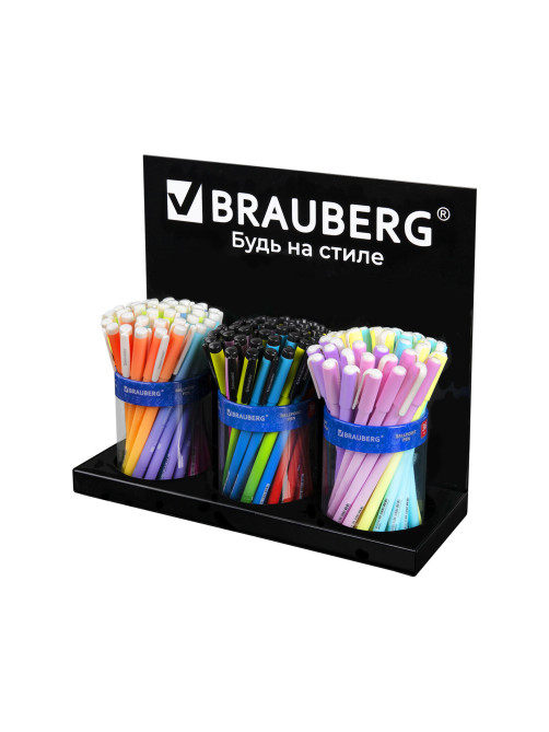 Подставка под ручки и карандаши в тубах BRAUBERG, металл, 3 отделения, 26x30x11 см, 505912