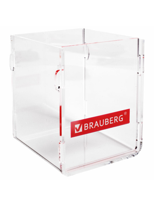 Стакан под письменные принадлежности BRAUBERG, 10х7,5х7,5 см, 505920