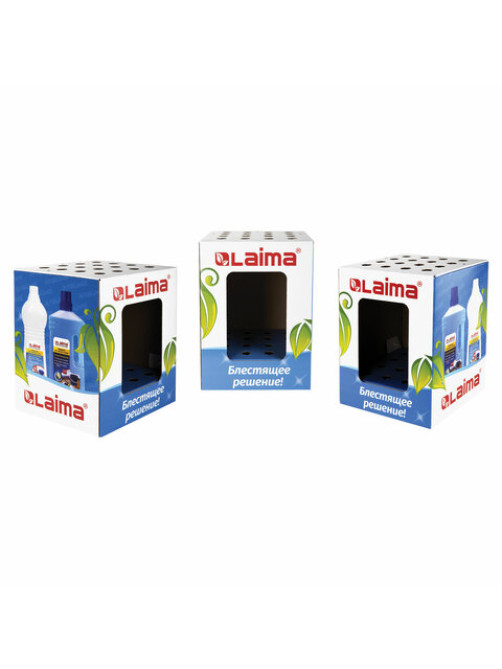 Дисплей для швабр напольный LAIMA, 50х37х37 см, 16 отверстий, картон, 504998