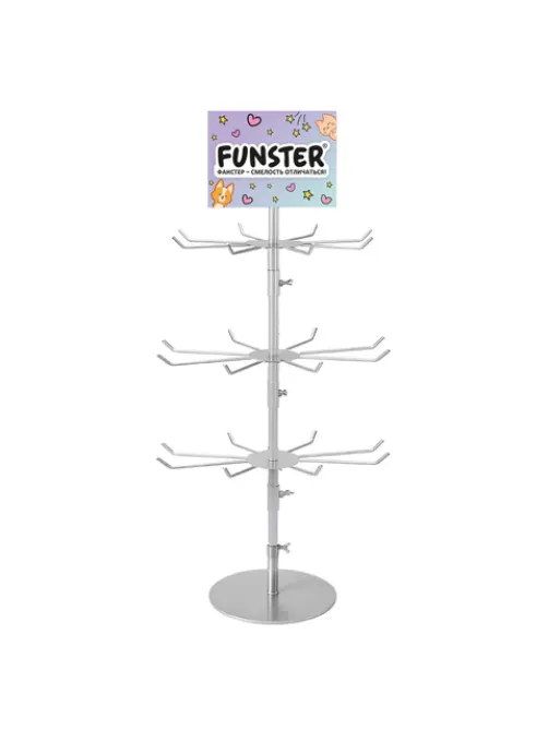 Стойка-вертушка настольная FUNSTER, 80х47 см, 24 крючка, 3 вращающихся ряда, 507857