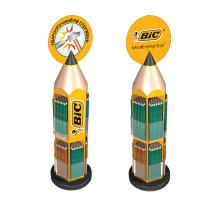 Дисплей настольный для размещения карандашей BIC, 21х21х90 см, 11 отделений, БЕЗ НАПОЛНЕНИЯ, 944859