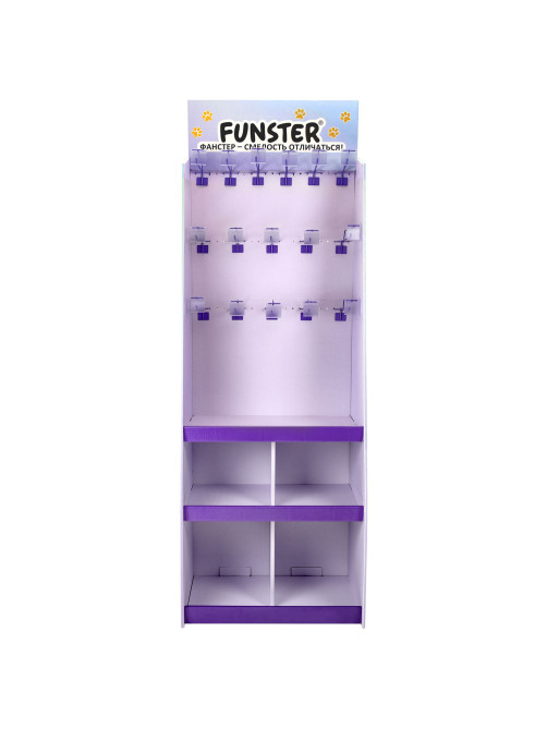 Стойка напольная для размещения товара FUNSTER, 180x60x40 см, 3 полки, 16 крючков, 507854