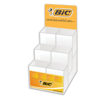 Дисплей настольный для размещения ручек BIC, 25х16х13 см, 6 отделений, БЕЗ НАПОЛНЕНИЯ, 890647