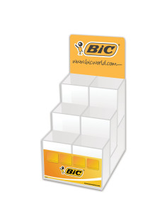 Дисплей настольный для размещения ручек BIC, 25х16х13 см, 6 отделений, БЕЗ НАПОЛНЕНИЯ, 890647
