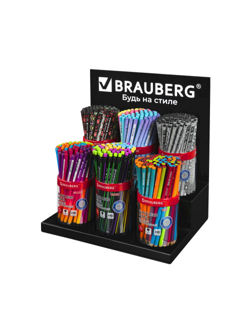 Подставка под ручки и карандаши в тубах BRAUBERG, металл, 6 отделений, 32x30x21 см, 505913