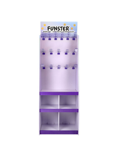 Стойка напольная для размещения товара FUNSTER, 180x60x40 см, 3 полки, 16 крючков, 507854