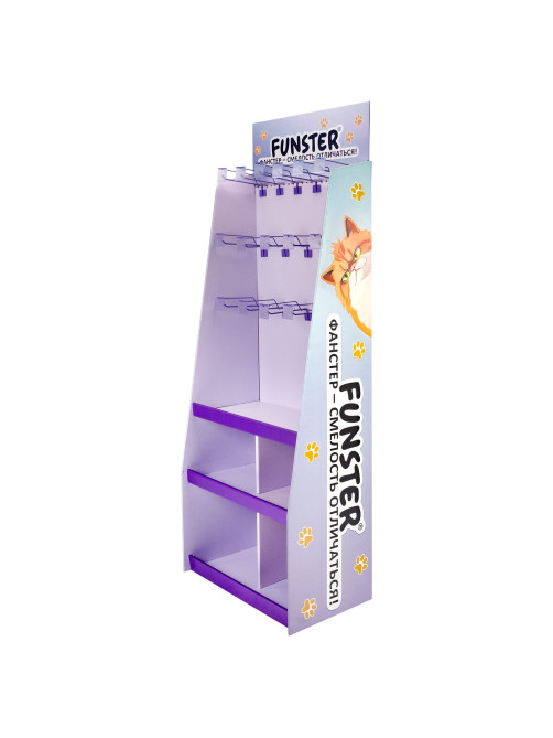 Стойка напольная для размещения товара FUNSTER, 180x60x40 см, 3 полки, 16 крючков, 507854