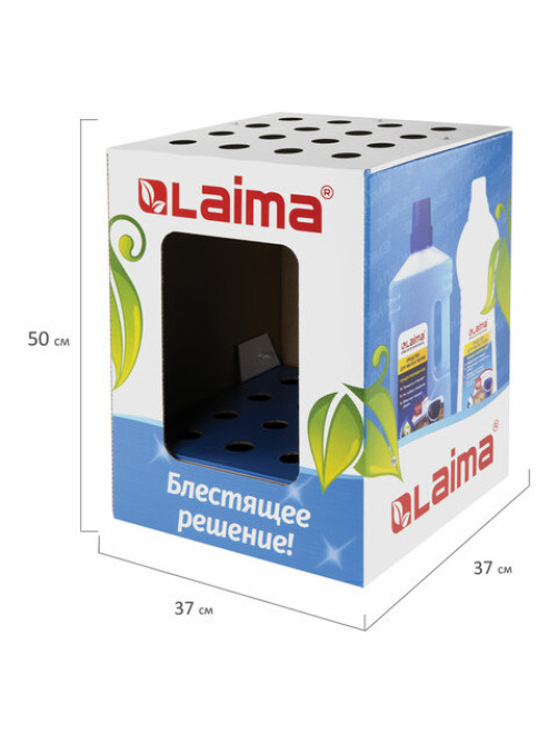 Дисплей для швабр напольный LAIMA, 50х37х37 см, 16 отверстий, картон, 504998