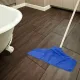 Тряпки для мытья пола, КОМПЛЕКТ 3 шт., ПЛОТНАЯ микрофибра, 50х60 см, синие, 260 г/м2, ЛЮБАША 