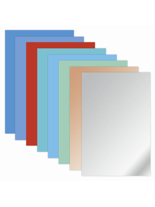Цветная бумага А4 МЕЛОВАННАЯ ПЕРЛАМУТРОВАЯ, 8 листов 8 цветов, в папке, ЮНЛАНДИЯ, 200х290 мм, 