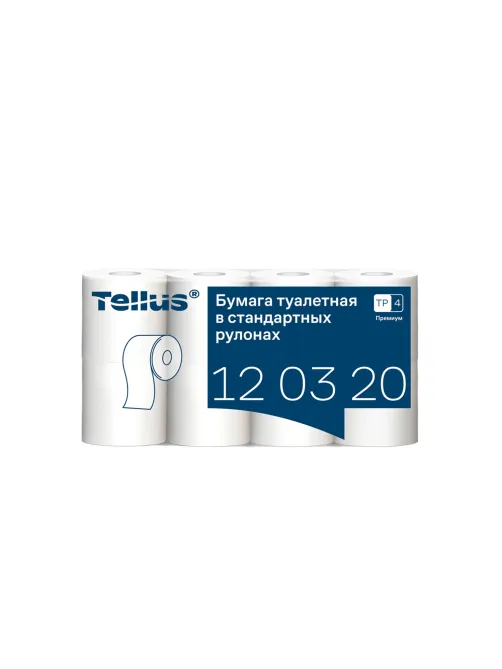 Бумага туалетная Tellus/TORK (Система T4) PREMIUM, спайка 8 рулонов по 23 метра, 2-слойная, белая, 120320