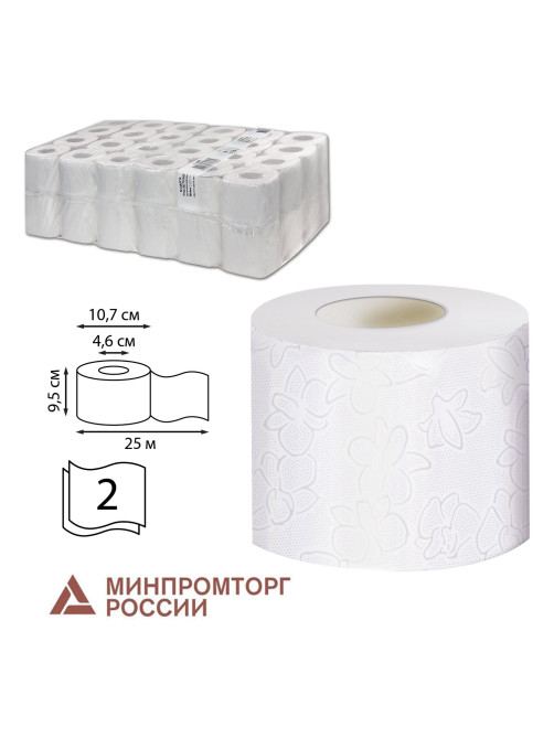 Бумага туалетная 25 м, VEIRO Professional (Система T4), КОМПЛЕКТ 48 шт., Comfort, 2-слойная, T207
