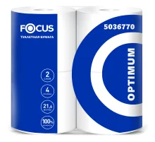 Бумага туалетная, спайка 4 шт., 2-слойная (4х21,6 м), FOCUS Optimum, белая, 5036770