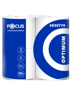 Бумага туалетная, спайка 4 шт., 2-слойная (4х21,6 м), FOCUS Optimum, белая, 5036770