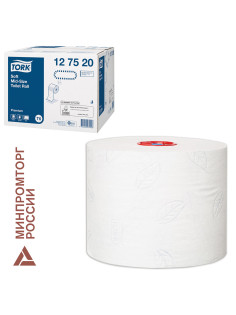 Бумага туалетная 90 м, Tellus/TORK (Система Т6) PREMIUM, КОМПЛЕКТ 27 рулонов, 2-слойная, белая, 127520/127521
