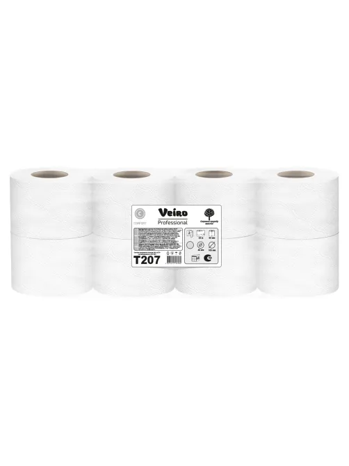 Бумага туалетная 25 м, VEIRO Professional (Система T4), КОМПЛЕКТ 48 шт., Comfort, 2-слойная, T207