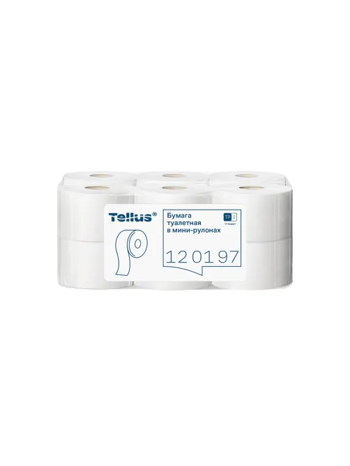 Бумага туалетная 200 метров, Tellus/TORK (Система T2) UNIVERSAL, 1-слойная, КОМПЛЕКТ 12 рулонов, 120197
