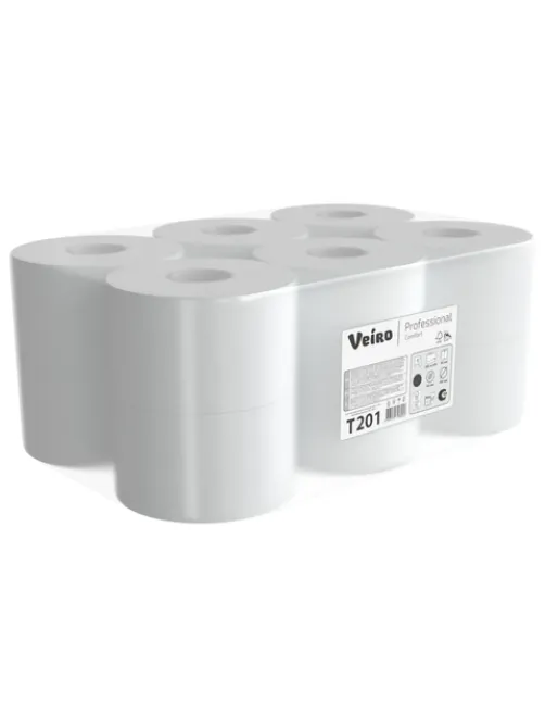Бумага туалетная 200 м, VEIRO Professional (Система T2), КОМПЛЕКТ 12 шт., COMFORT, T201